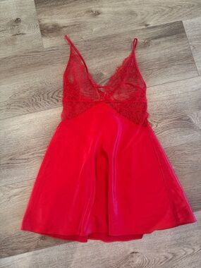 Victoria's Secret Red Lace & Satin Chemise